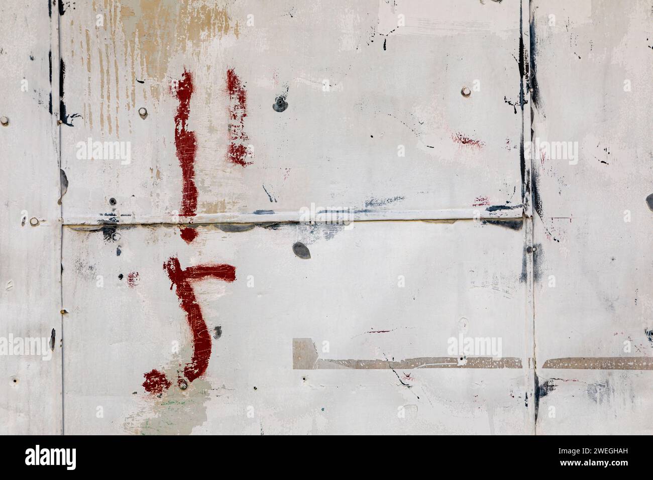 Painted, rusty wall, deteriorated, Stock Photo