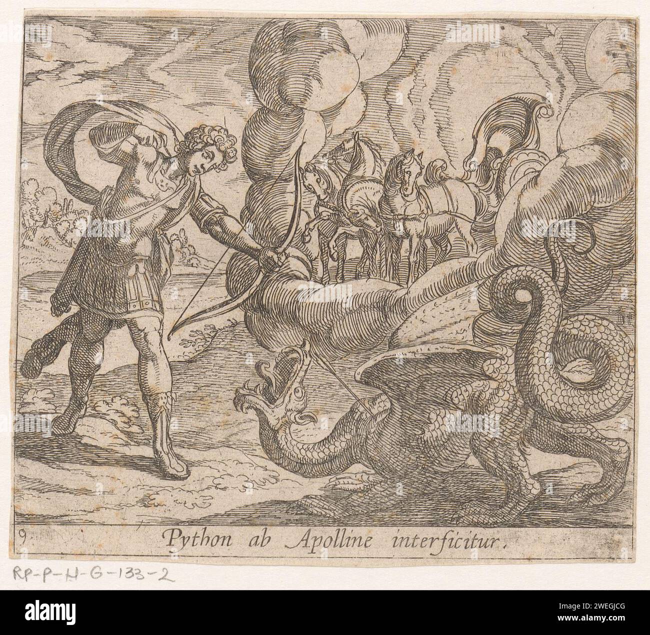 Apollo Doodt Python, Antonio Tempesta, 1606 - 1638 print Apollo shoots ...