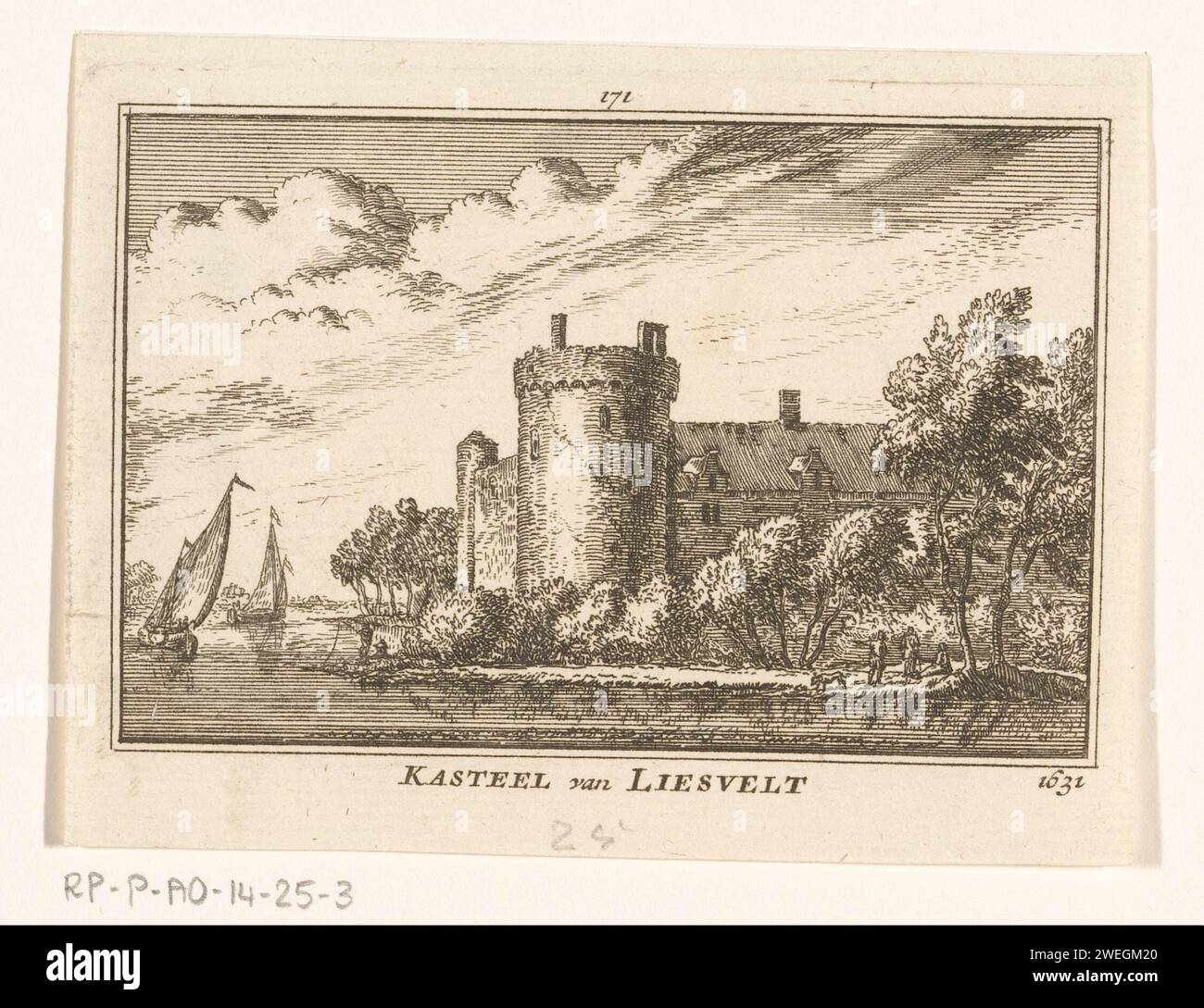 View of Castle Liesveld, 1631, Abraham Rademaker, 1725 - 1803 print ...