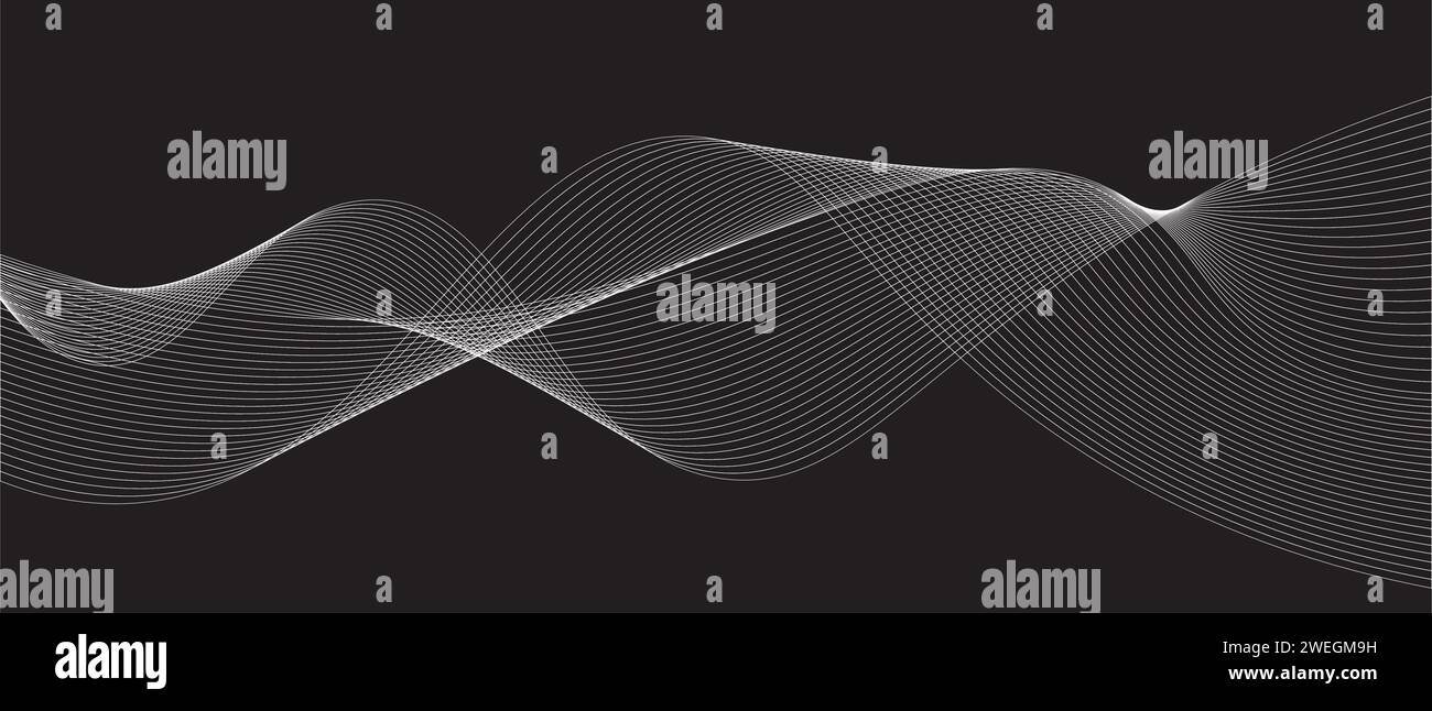 black and white wavy stripes background. Vector illustration Stock ...