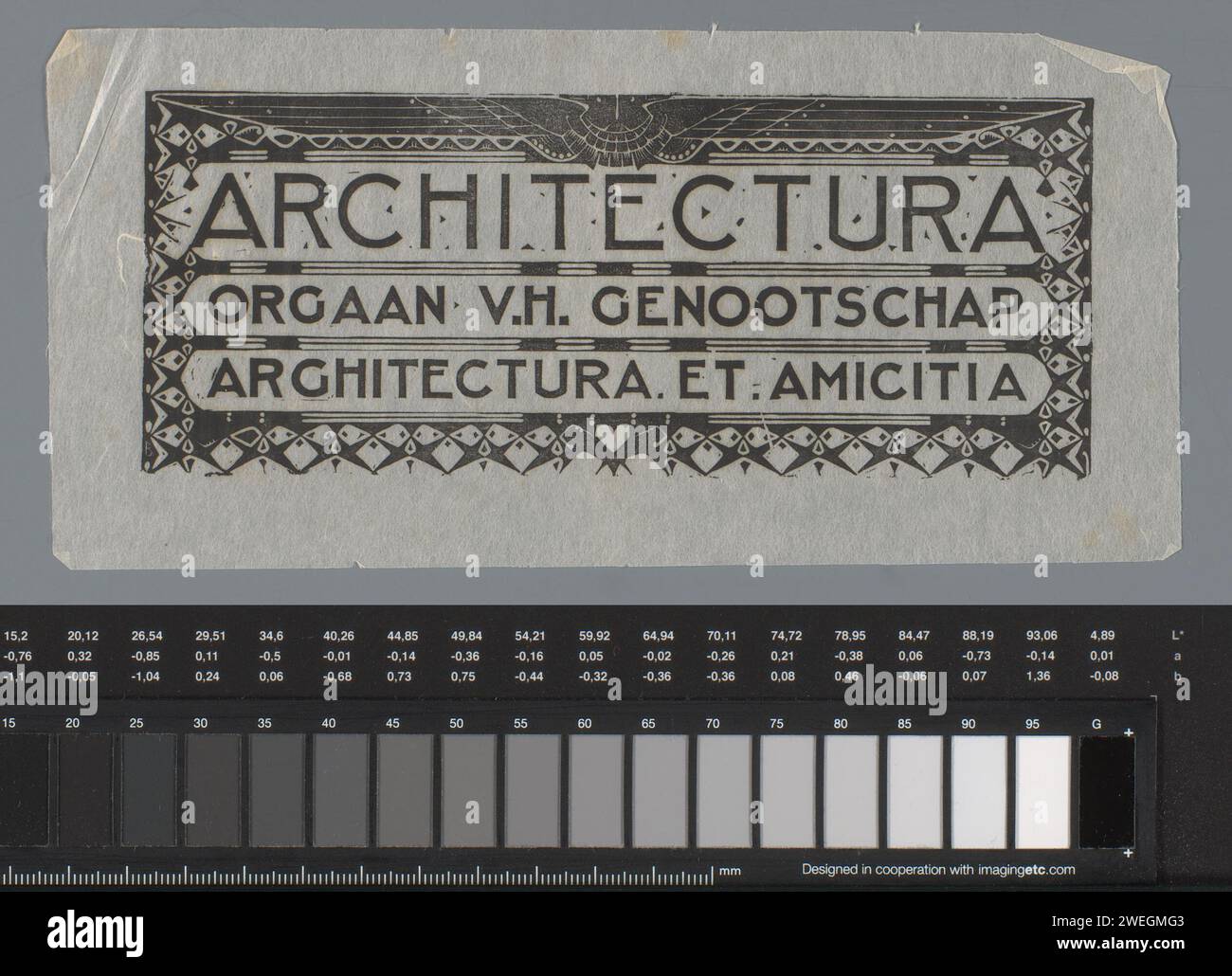 Title head for: architectura, organ of the Society Architectura et Amicitia, Karel Petrus Cornelis de Bazel, 1897 print   paper  book-cover, binding Stock Photo
