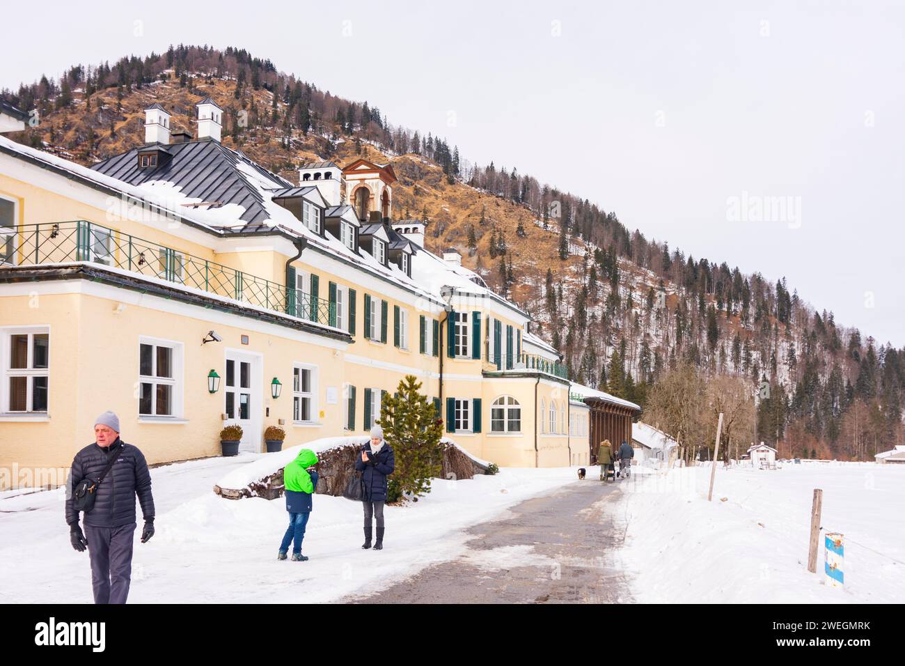 Kreuth: former spa Wildbad Kreuth, snow in Oberbayern, Tegernsee-Schliersee, Upper Bavaria, Bayern, Bavaria, Germany Stock Photo