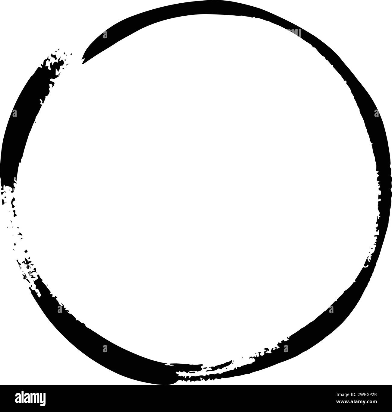 Circle frame border grunge background shape template for decorative doodle element for design illustration Stock Vector