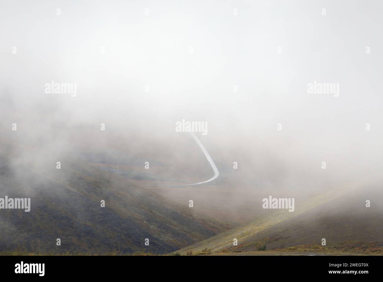 Mud and fog in Yukon Stock Photo