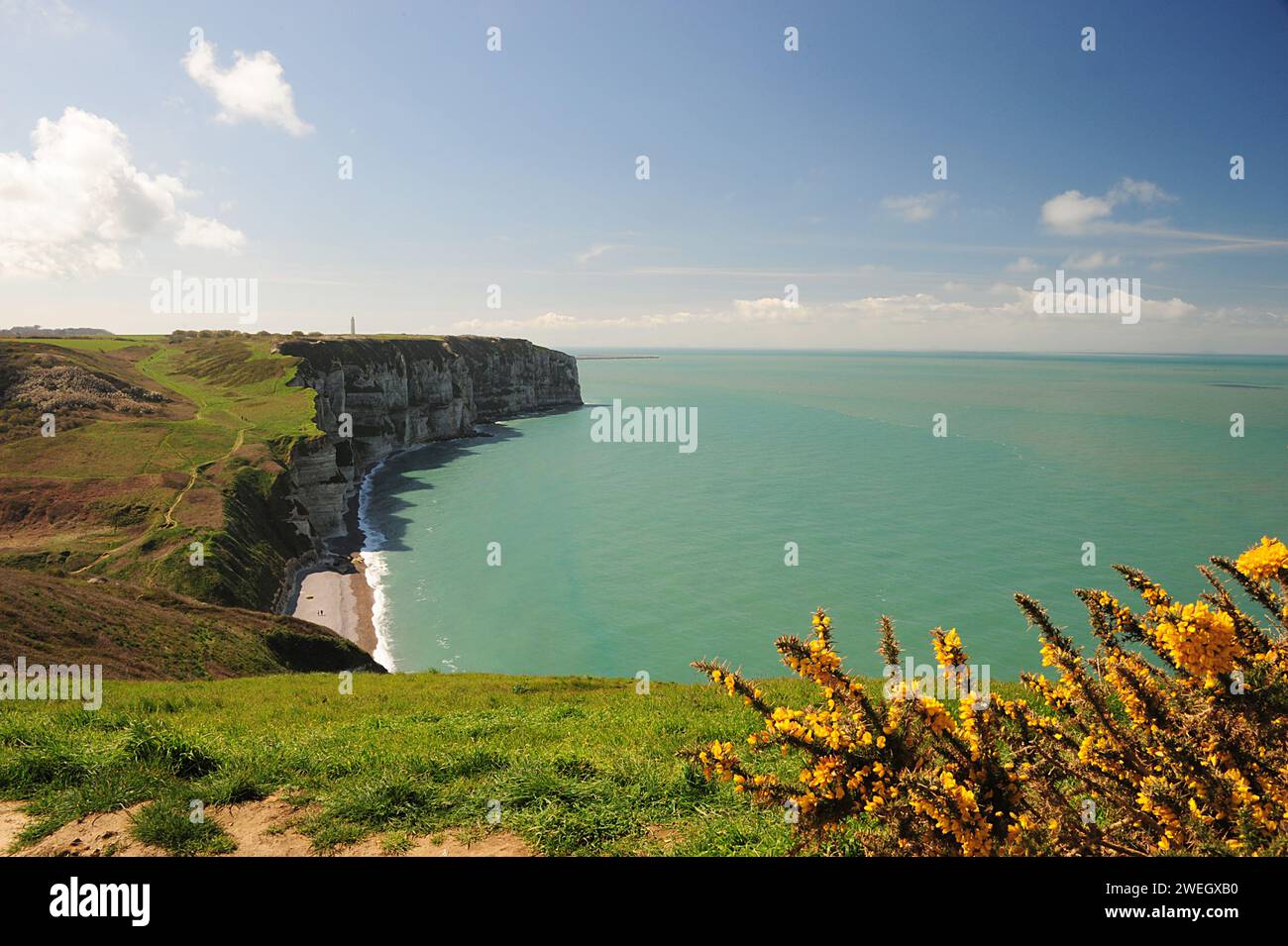 a famous cliffs of Etretat Stock Photo - Alamy