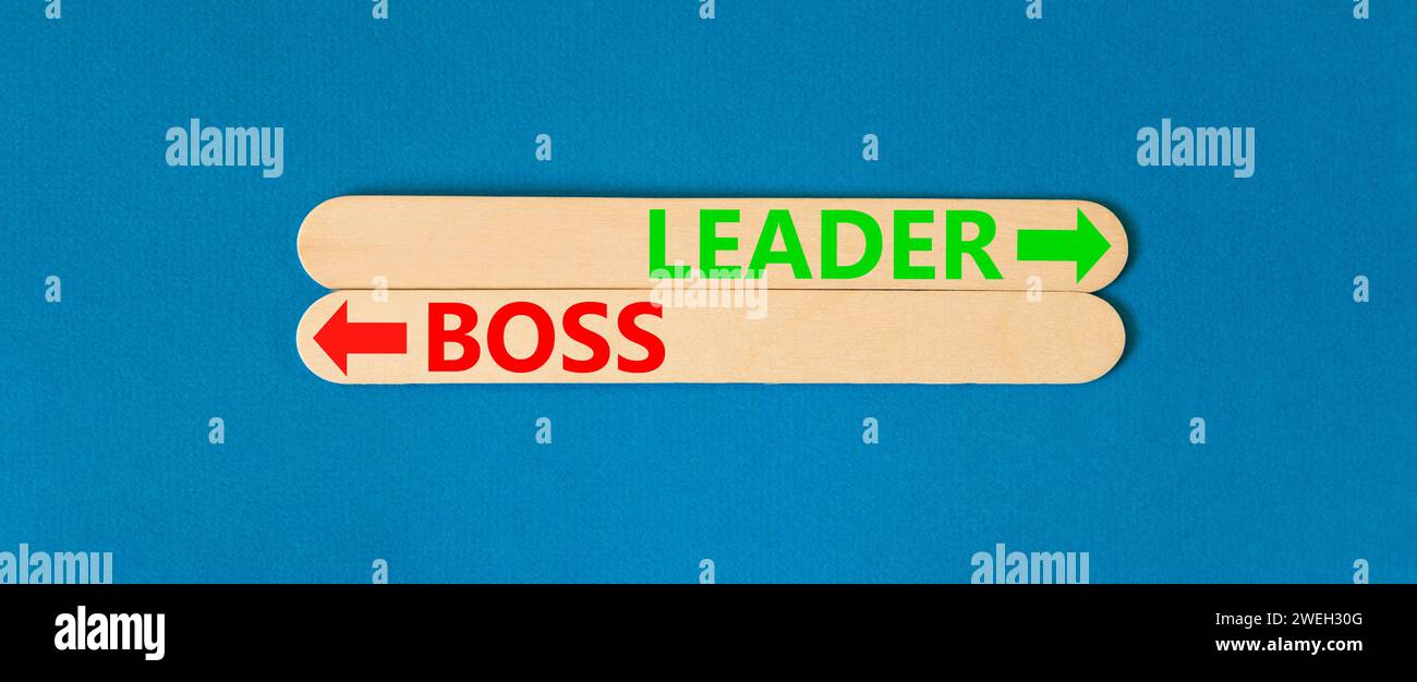 Leader or boss symbol. Concept word Leader or Boss on beautiful wooden ...