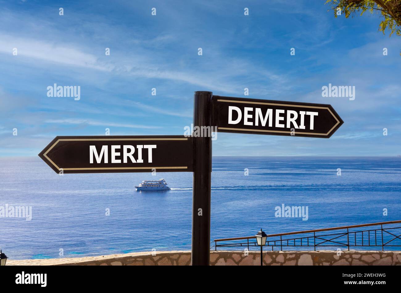 Demerit or merit symbol. Concept word Demerit or Merit on beautiful ...