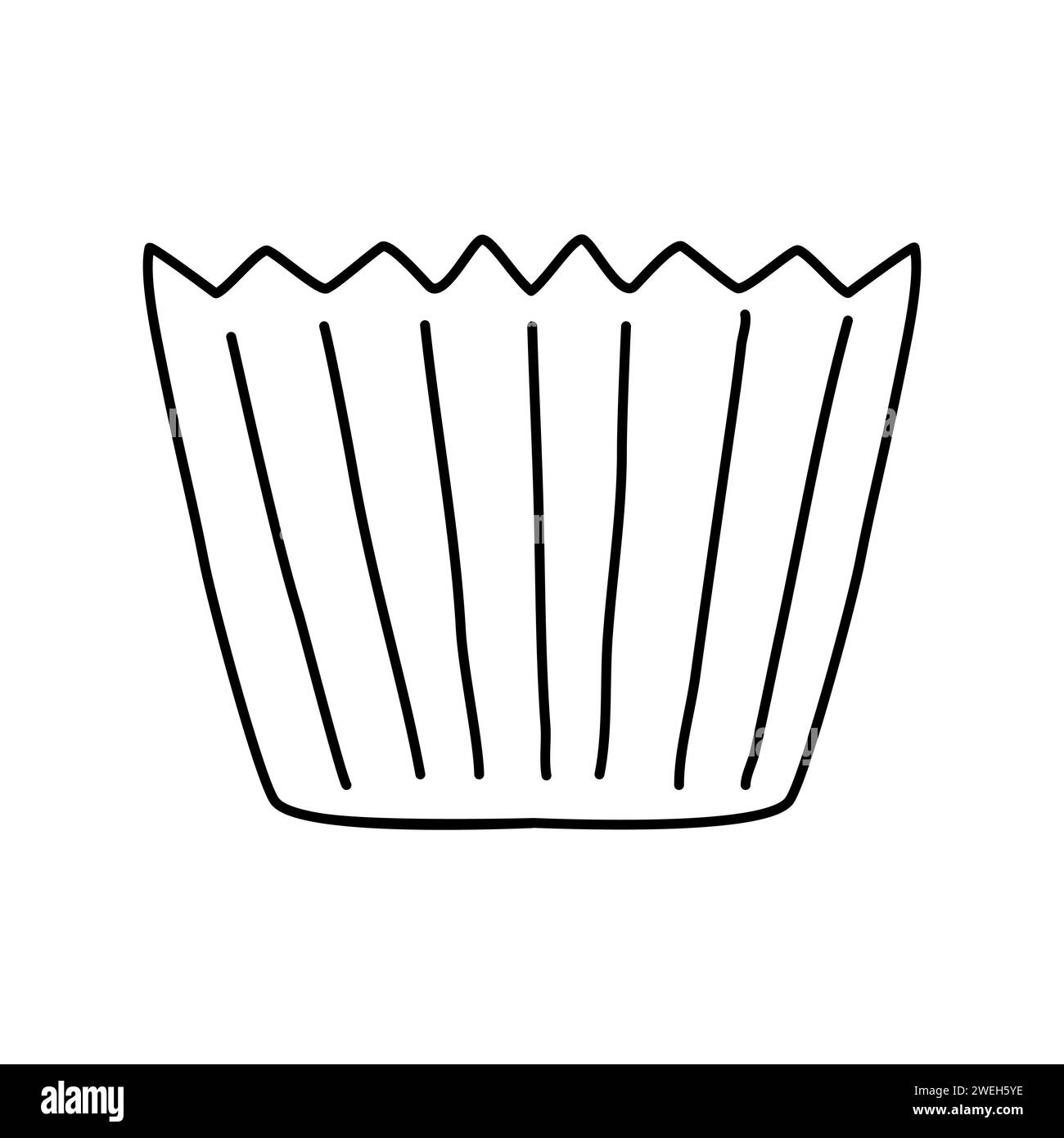 Paper cup for baking muffins or cupcakes, bakery accessory, doodle ...