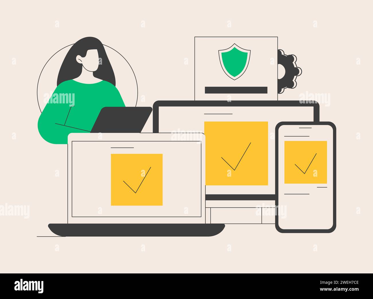 Electronic device insurance abstract concept vector illustration Stock