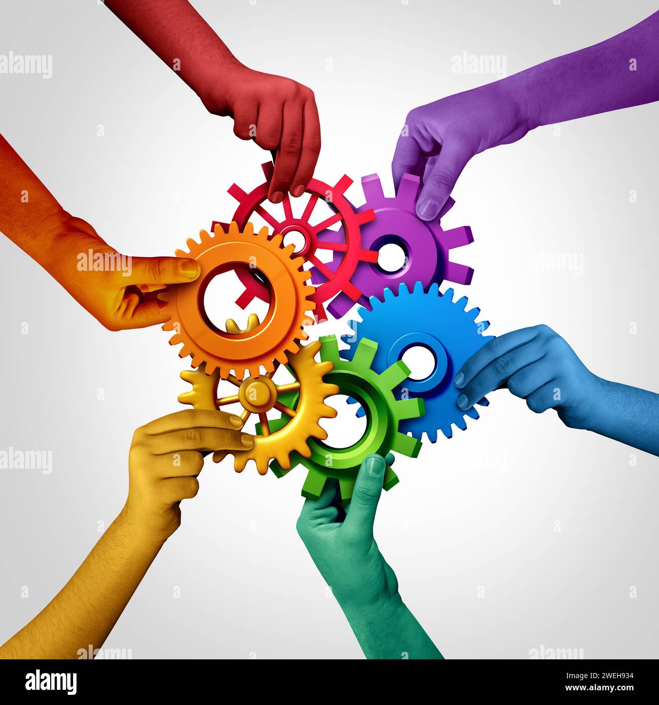 Diversity equity and inclusion or DEI concept as a group of diverse people working together as a symbol of equality belonging and inclusiveness Stock Photo