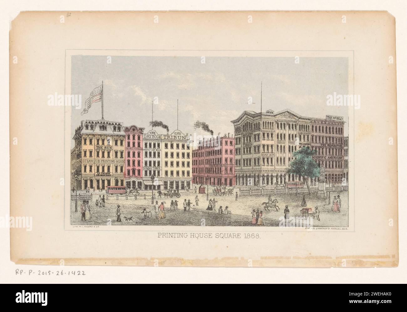 Park Row, Manhattan, W.C. Rogers & Co., 1868 print View