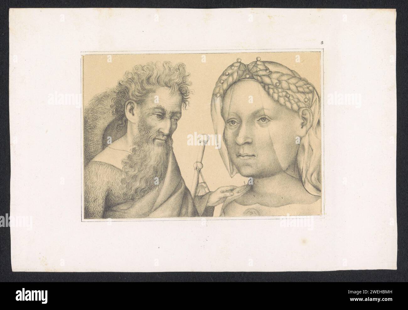James Disciple Shell James the Multiple and Woman, Karl Palzow, 1830 print Portraits of ...