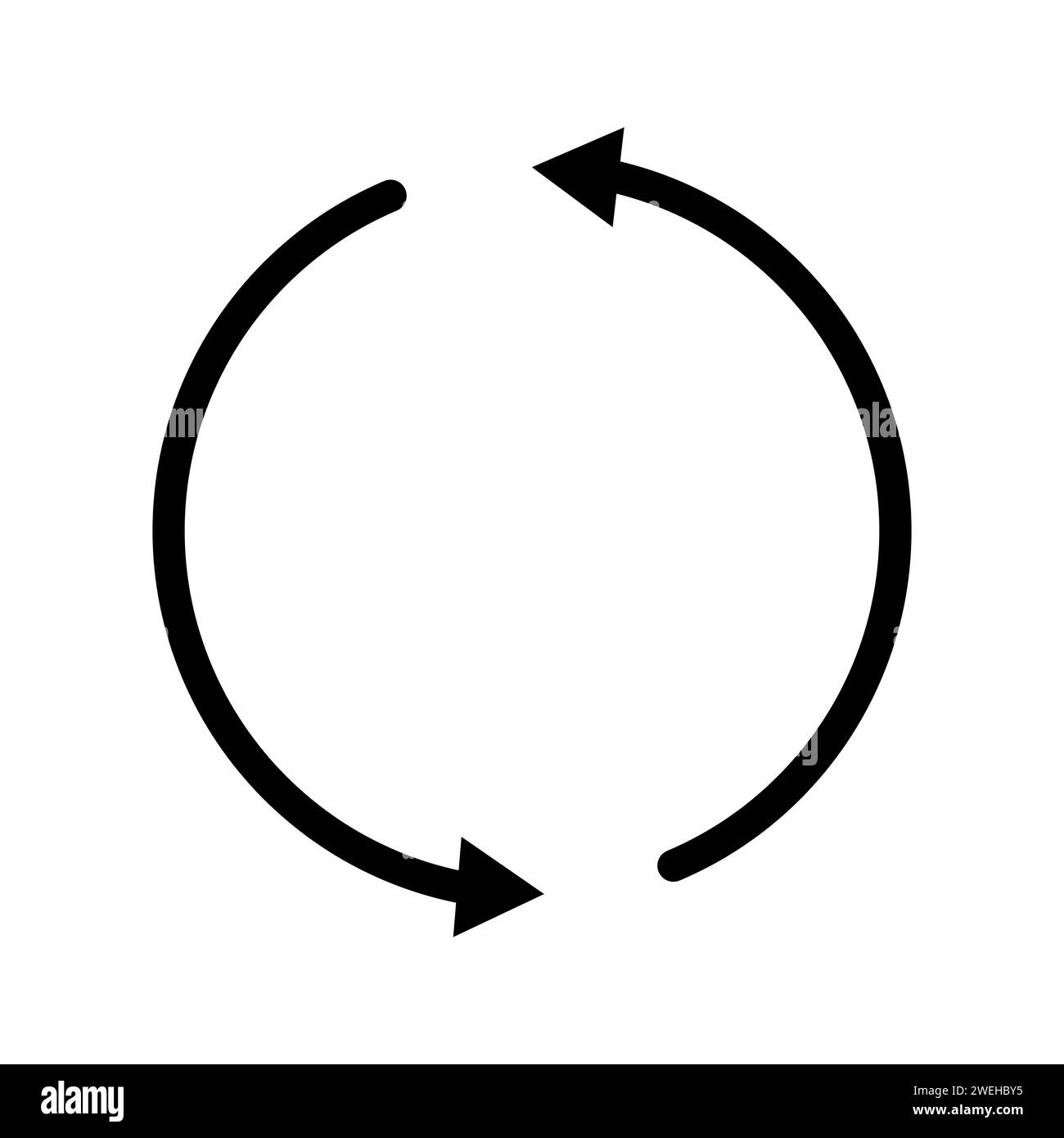 Vector black line icon refresh arrow isolated on white background Stock ...