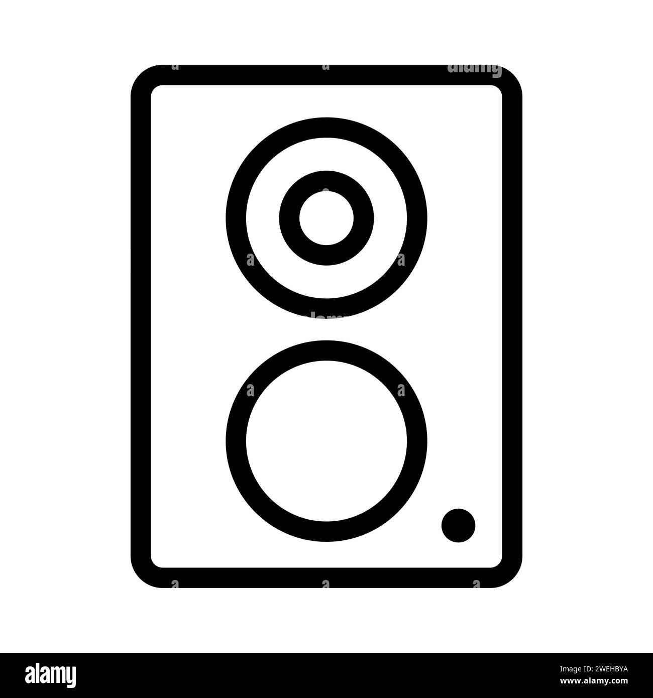 Vector black line icon music speaker isolated on white background Stock ...