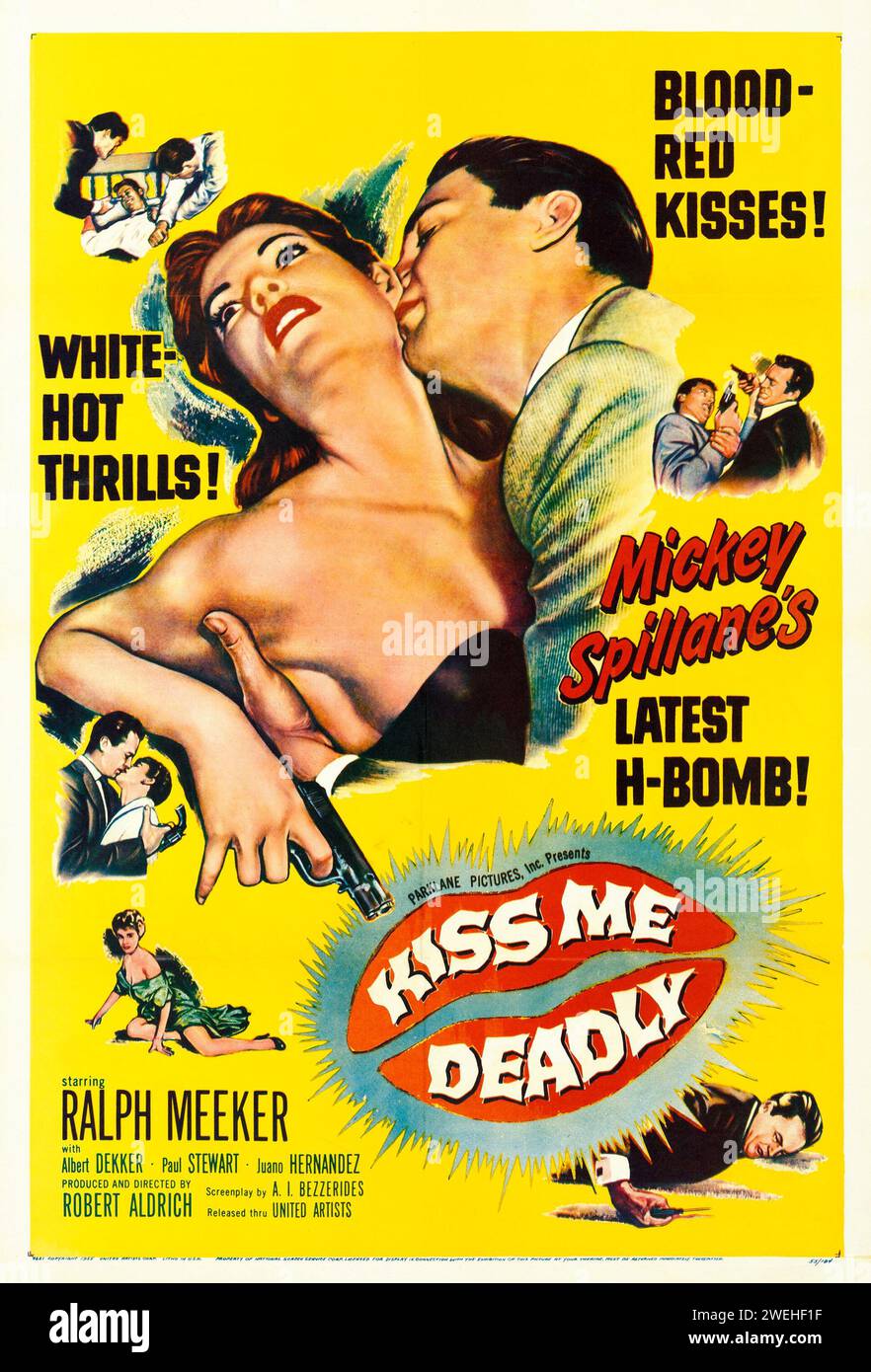 1950s vintage film poster - Kiss Me Deadly (United Artists, 1955) Mickey Spillane Stock Photo