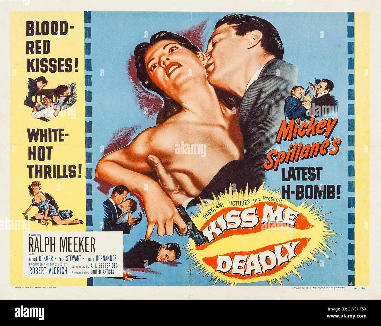 Old film poster - Kiss Me Deadly (United Artists 1955) Mickey Spillane Stock Photo