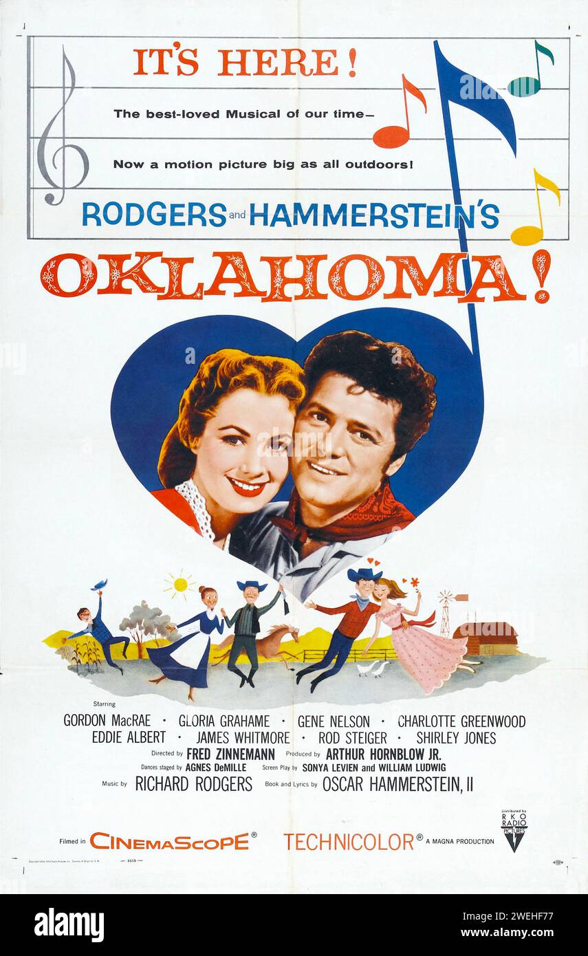 The Musical Oklahoma! Rodgers and Hammerstein (1956) old film poster Stock Photo