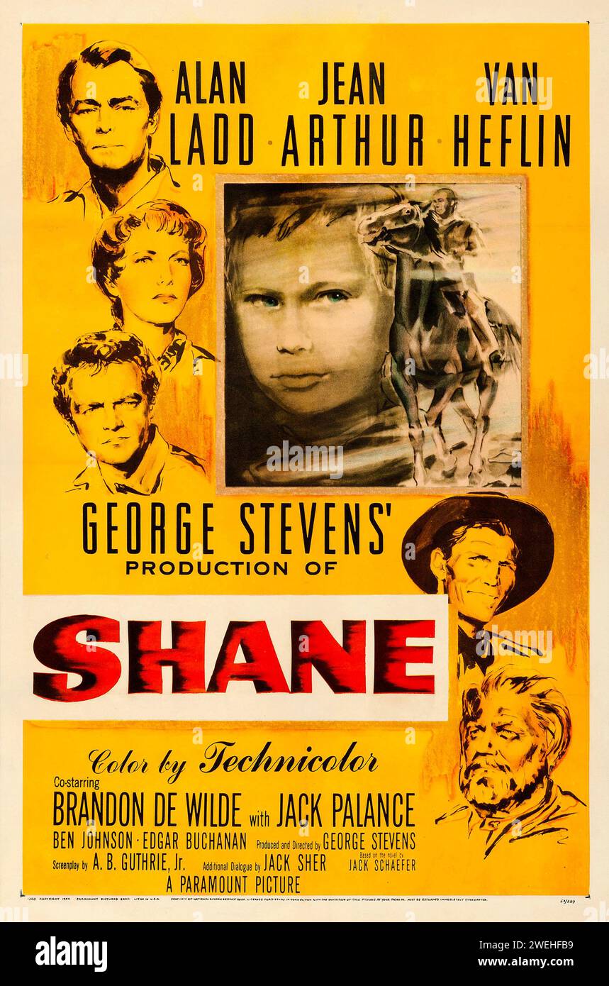 US theatrical release poster for the 1953 western film Shane - Alan ...