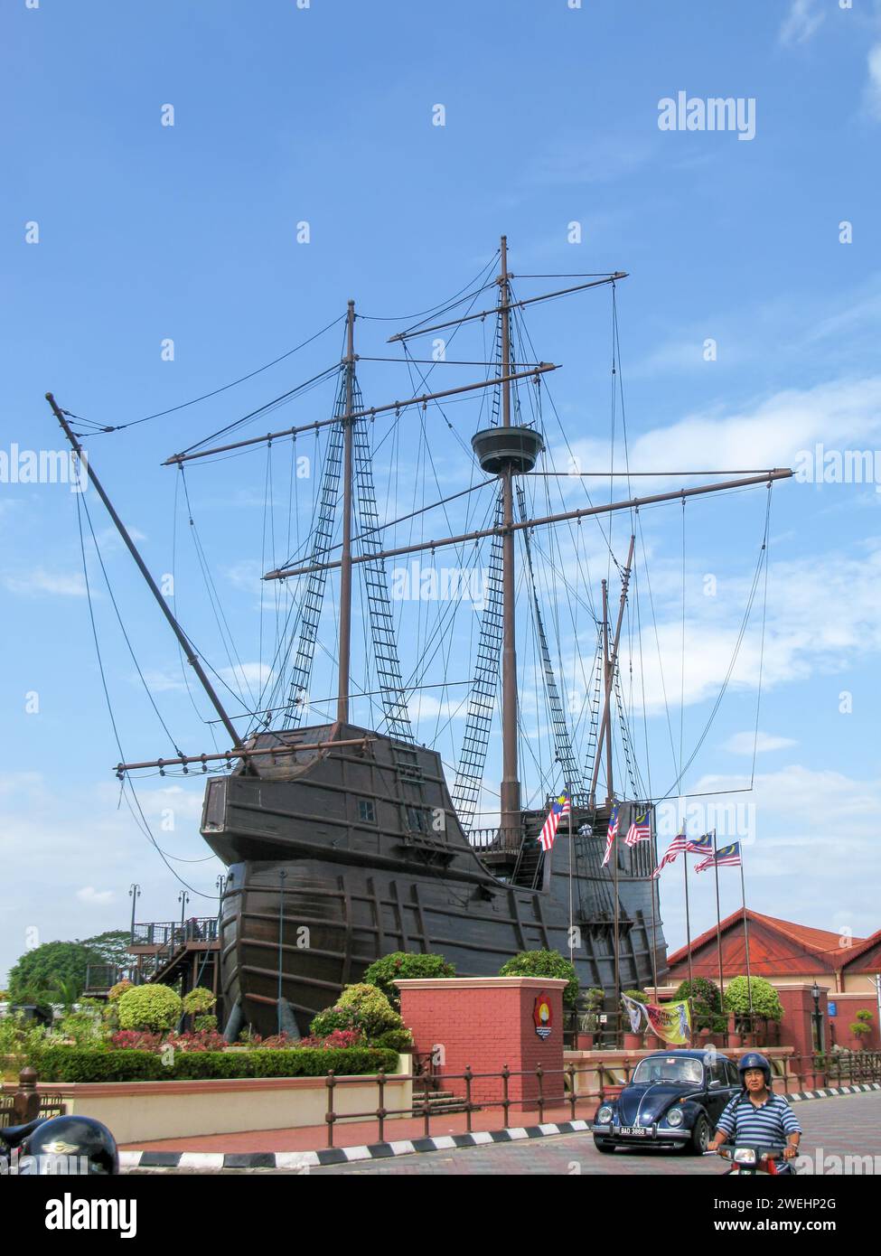 The Samudera Maritime Museum or Muzium Samudera (Flor de La Mar) in Malacca, Malaysia. Stock Photo