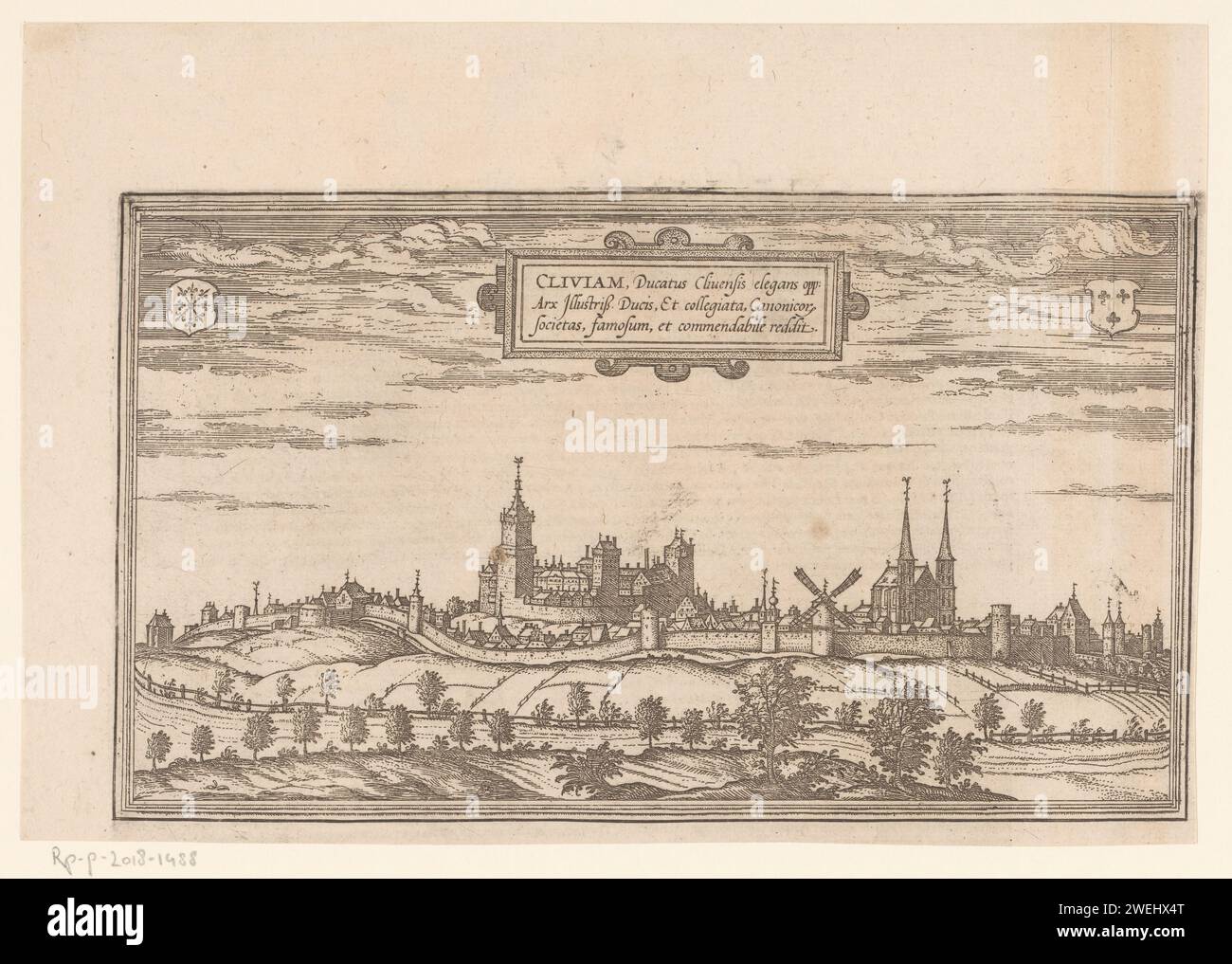 View of Kleef, Anonymous, in or after 1575 - 1657 print At the top left ...