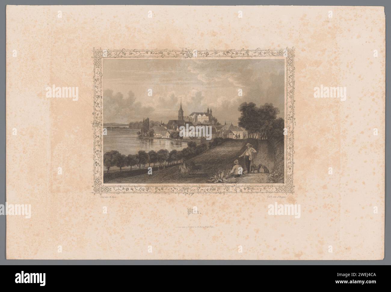 View Of Plön Georg Michael Kurz 1847 Print Paper Engraving Etching City View In General View Of Plön Georg Michael Kurz 1847 Print Paper Engraving Etching City View In General