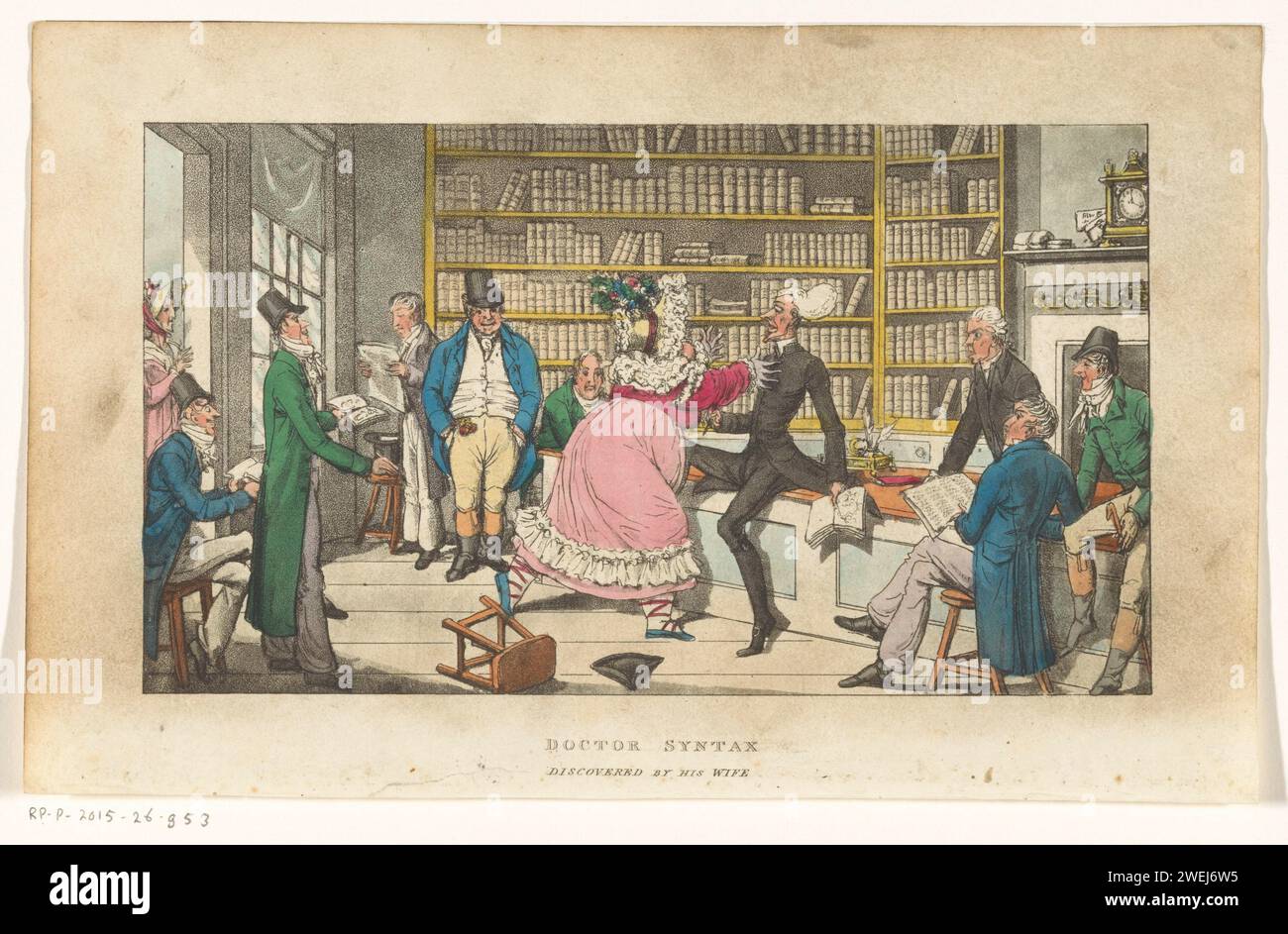Doctor syntax discovered by his wife, Anonymous, 1820 print Interior of ...