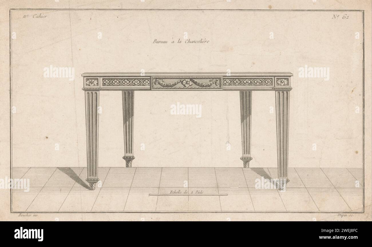 Bureau puts garlands, Nicolas Dupin, after just Nathan François Boucher, 1772 1779 print An