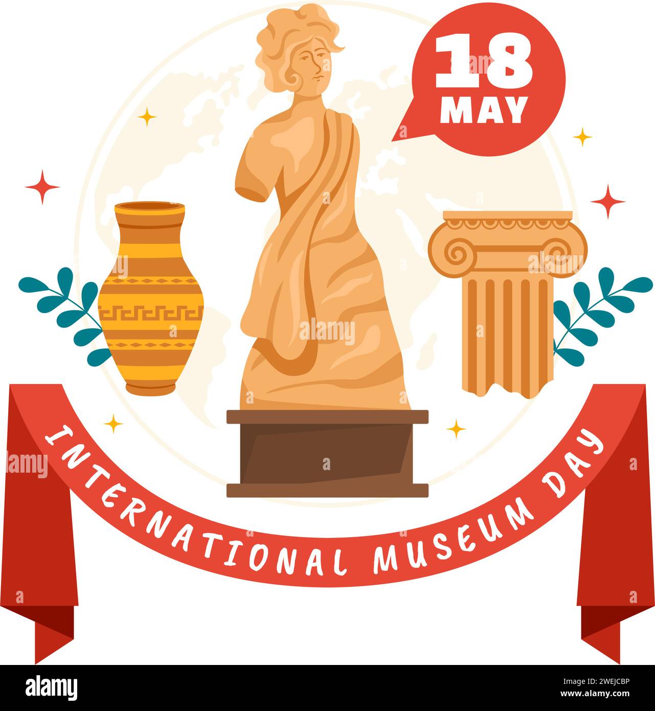 International Museum Day Vector Illustration on May 18 with Building Gallery or Artworks in Flat Cartoon Background Design Stock Vector