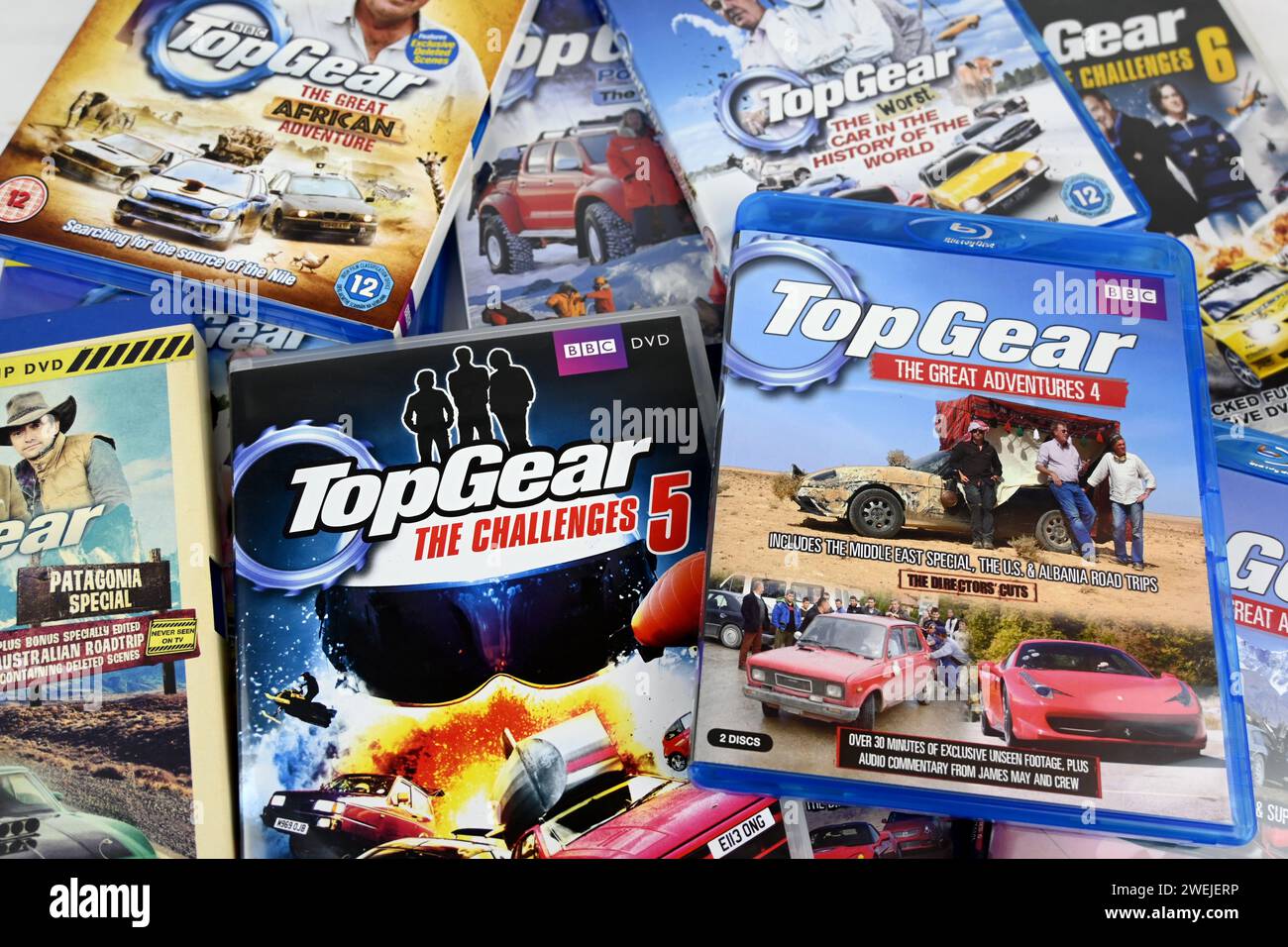 BBC Top Gear Blu Rays and DVDs Wales, UK 25 January 2024 Stock