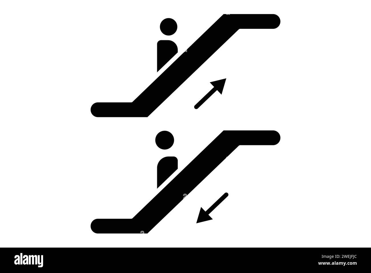 escalator icon. icon related to indoor navigation in public spaces. solid icon style. element illustration Stock Vector