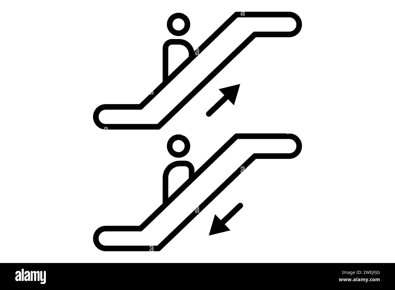 escalator icon. icon related to indoor navigation in public spaces. line icon style. element illustration Stock Vector