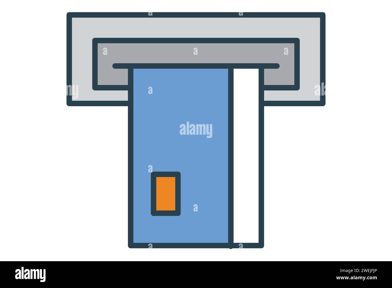 ATM machine icon. icon related to location of ATM. flat line icon style. element illustration Stock Vector