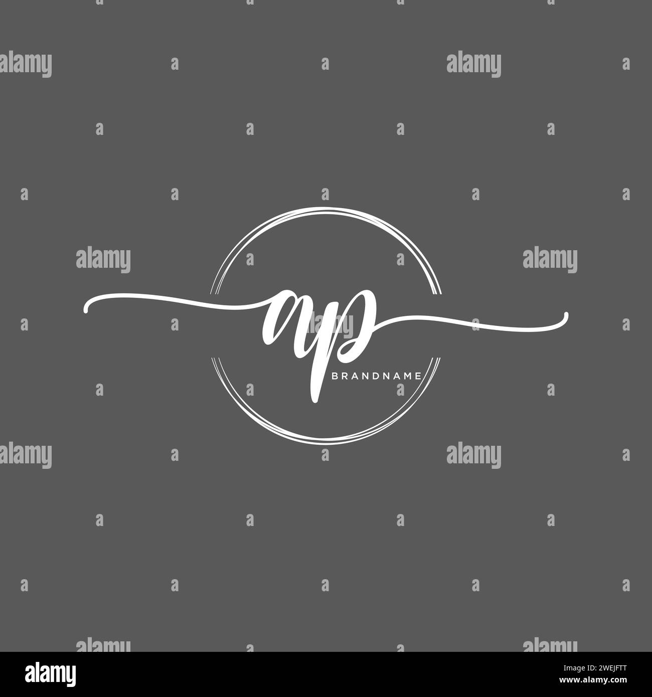 AP Initial handwriting logo with circle Stock Vector