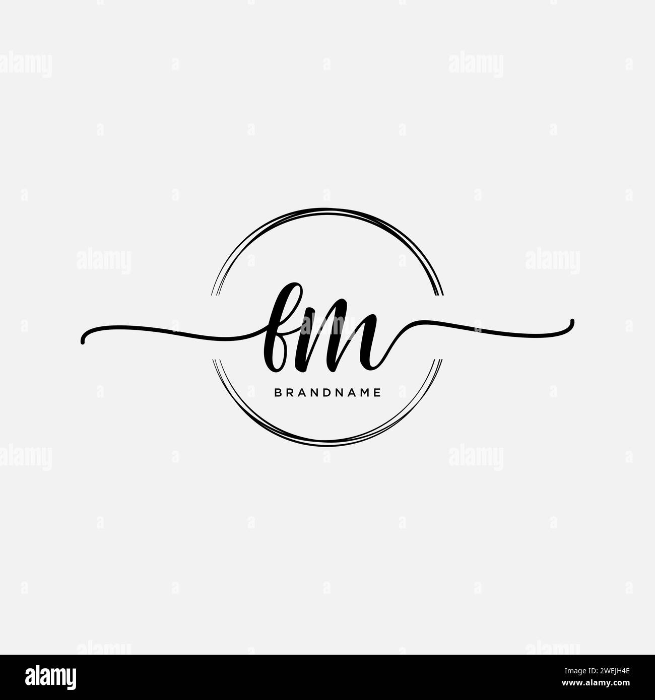FM Initial handwriting logo with circle Stock Vector Image & Art - Alamy