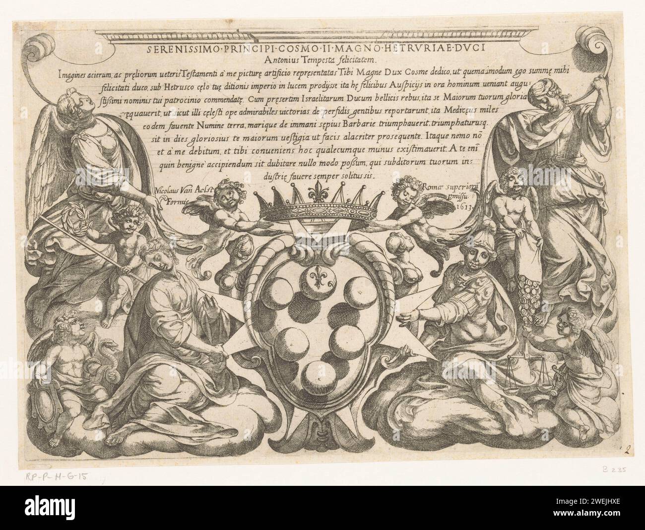Title print with assignment to and weapon of Cosimo II De'Medics and ...
