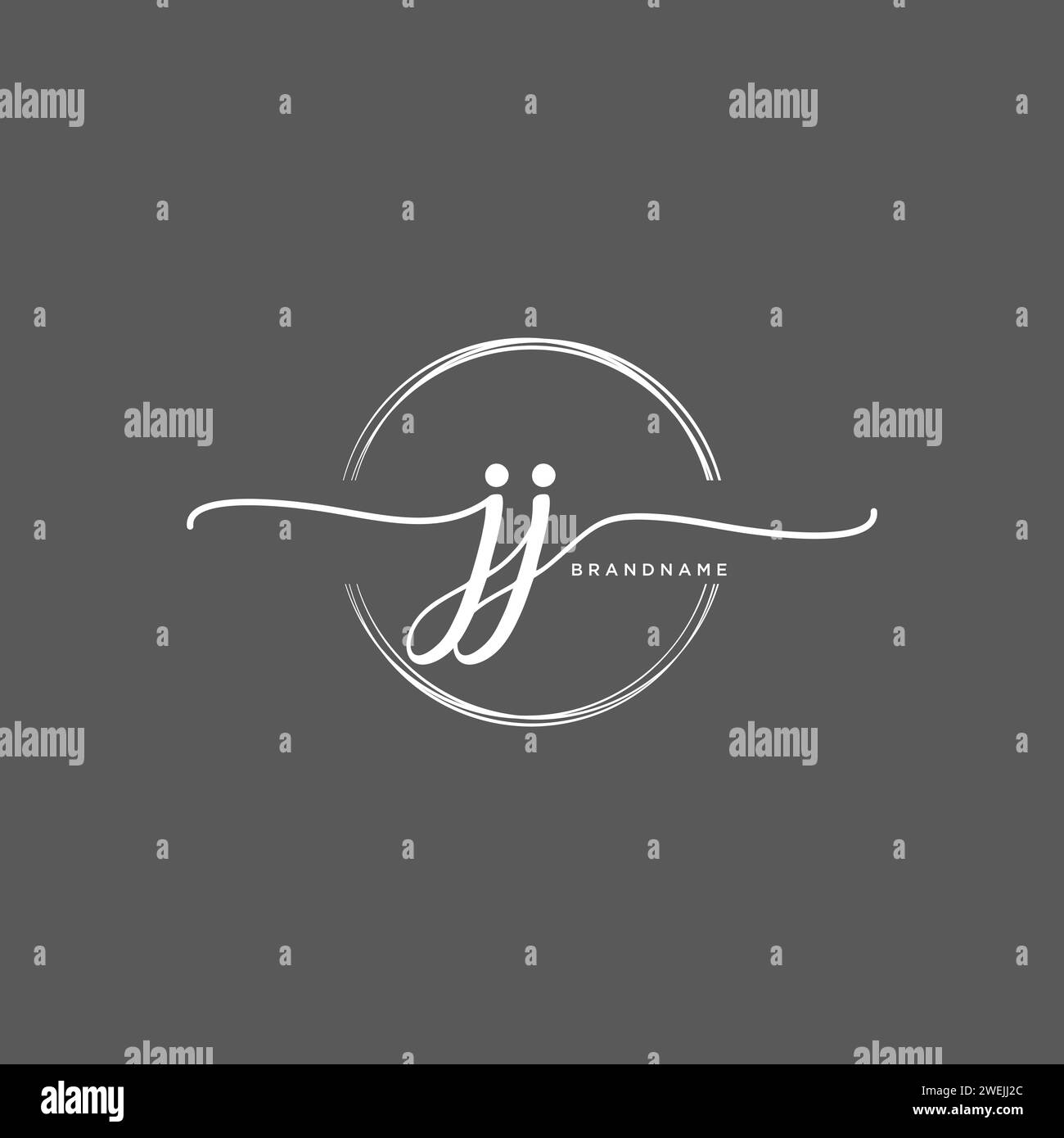 JJ Initial handwriting logo with circle Stock Vector
