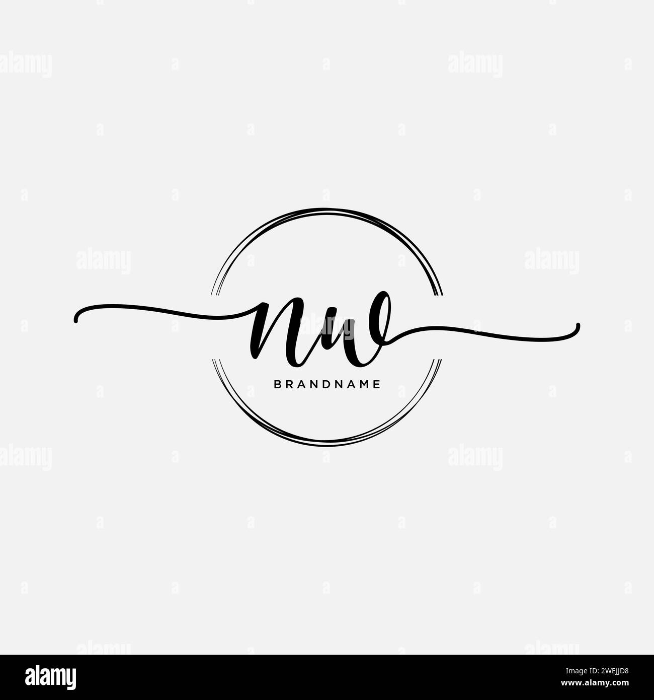 NW Initial handwriting logo with circle Stock Vector