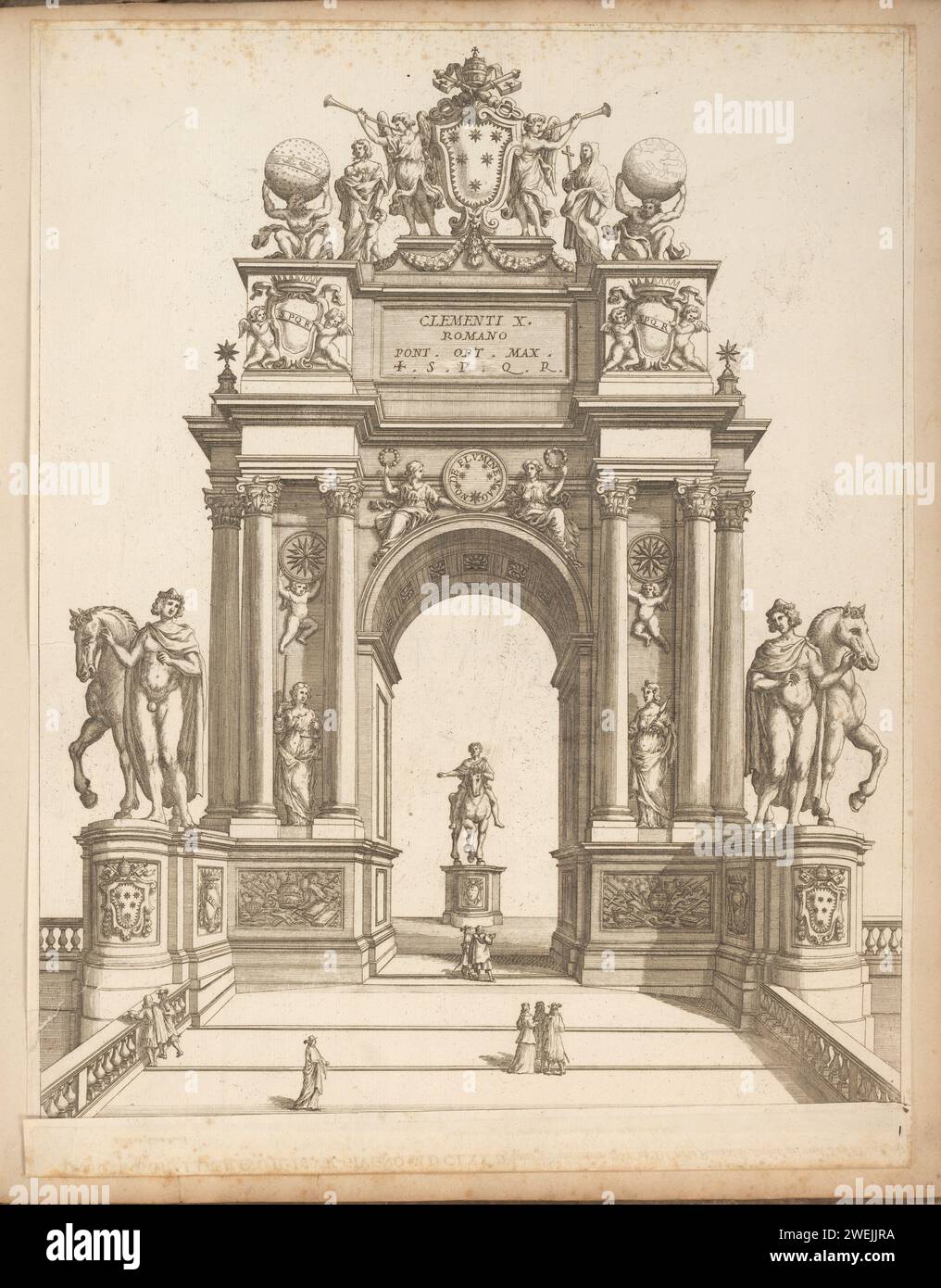 Triumph arch in honor of Pope Clemens X, Giovanni Battista Falda, c ...