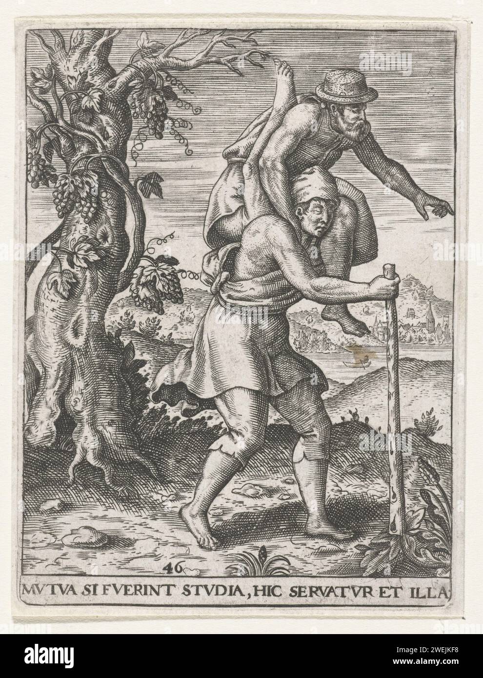 De Lamme leads De Blinde, Johann Theodor de Bry, After Pierre Eskrich