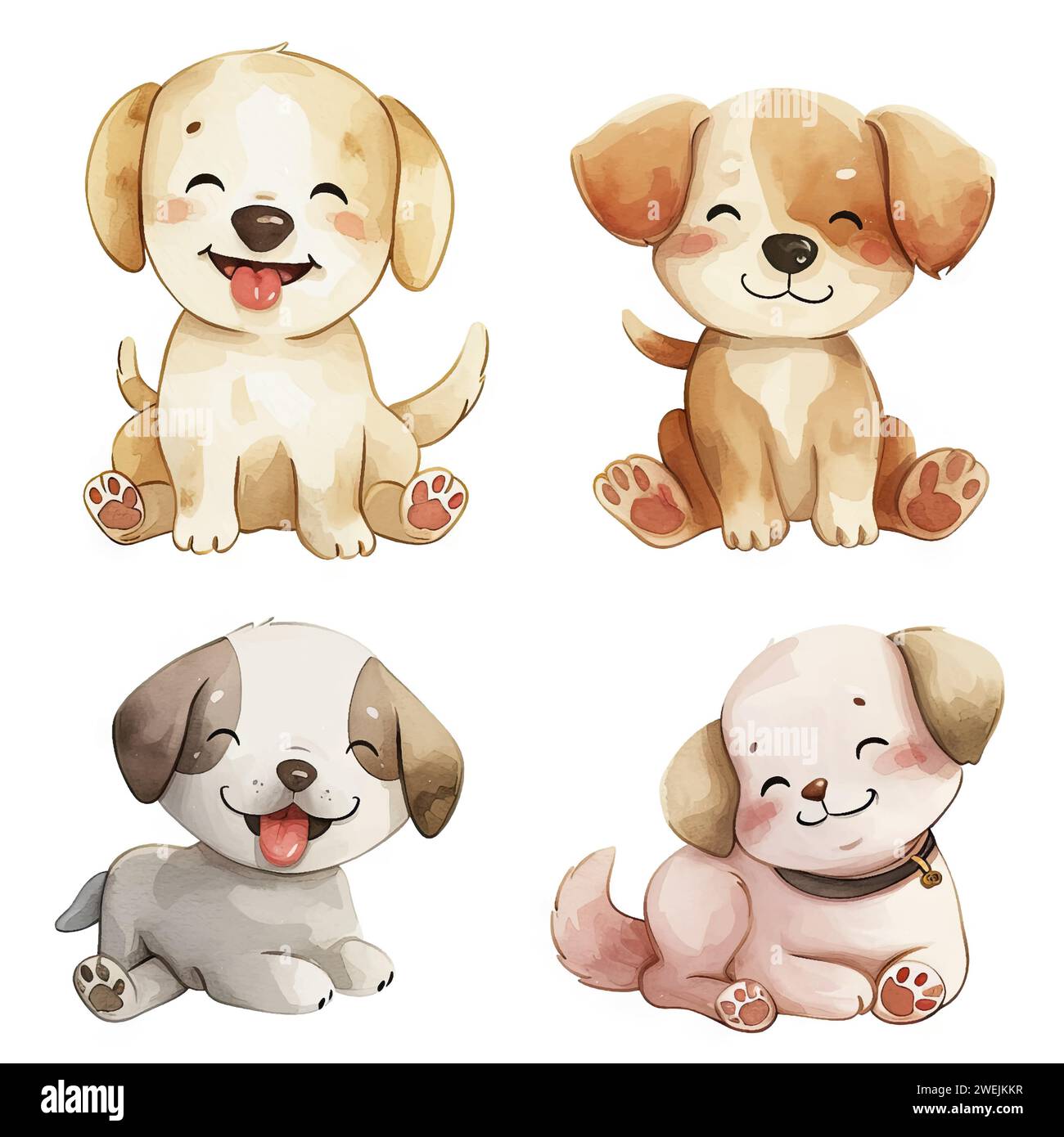 Vector hand drawn puppy collection Stock Vector Image & Art - Alamy