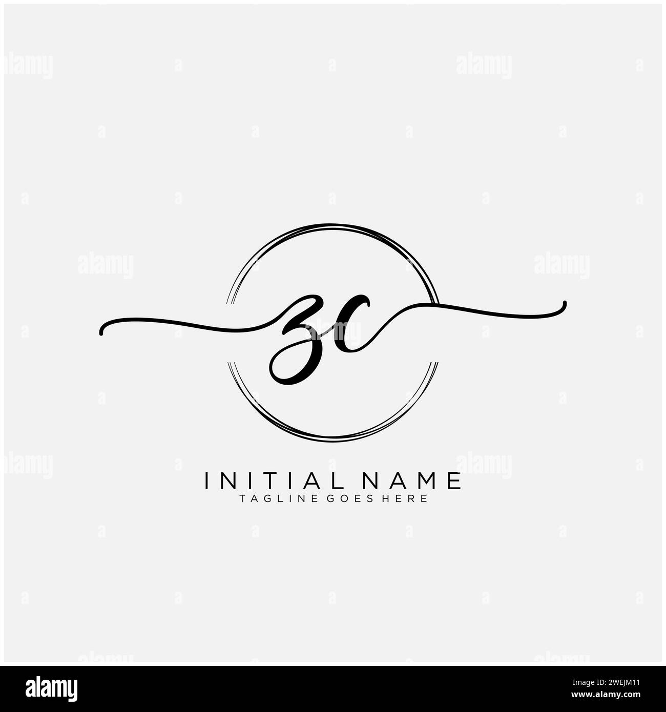 ZC Initial handwriting logo with circle Stock Vector Image & Art Alamy