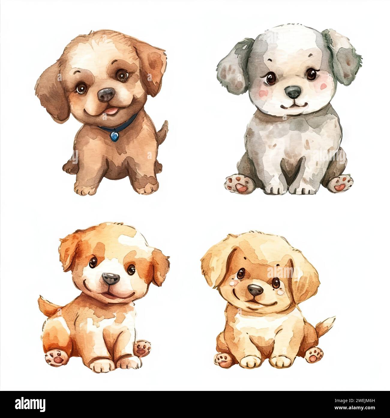 Vector hand drawn puppy collection Stock Vector Image & Art - Alamy