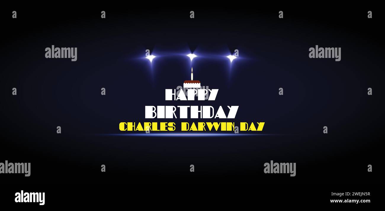 HAPPY Birthday Charles Darwin wallpapers and backgrounds you can download and use on your smartphone, tablet, or computer. Stock Vector