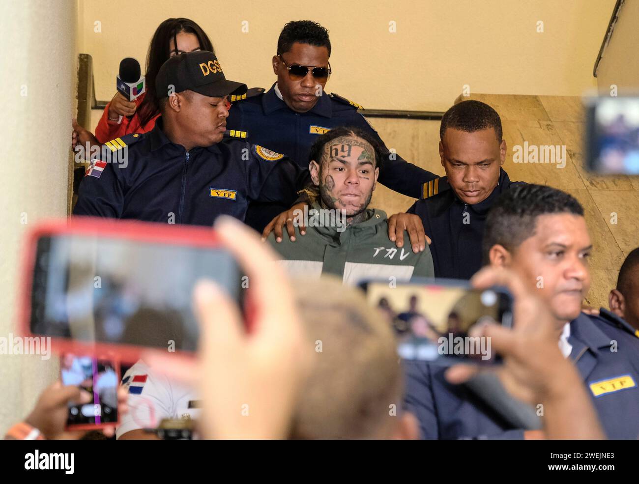 Rapper Daniel Hernandez, known as Tekashi 6ix9ine, is escorted by ...
