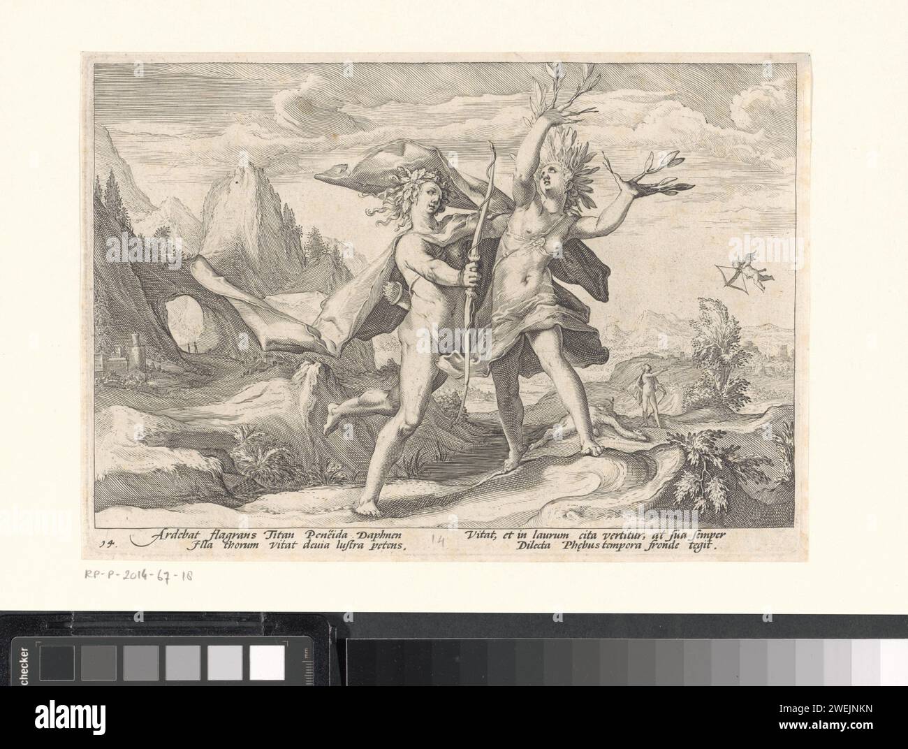 Apollo Nymph Apollo en Daphne, print When the Nymph Daphne was chased by Apollo, who ...