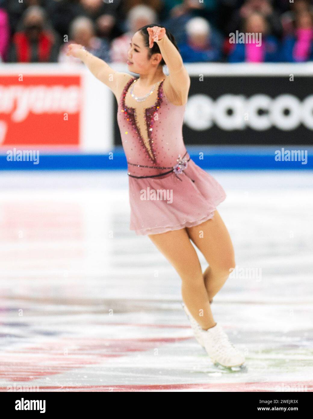 Columbus, Ohio, United States. 25th January, 2024. Clare Seo skates at