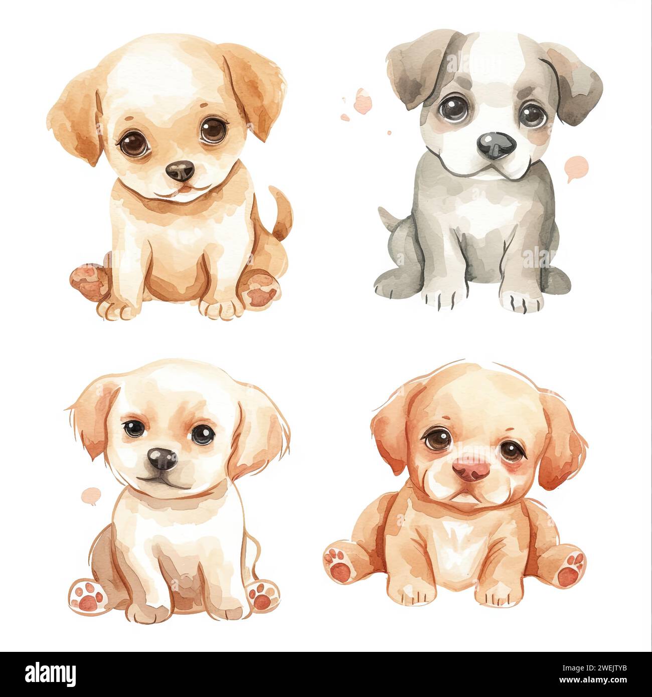 Vector hand drawn puppy collection Stock Vector Image & Art - Alamy
