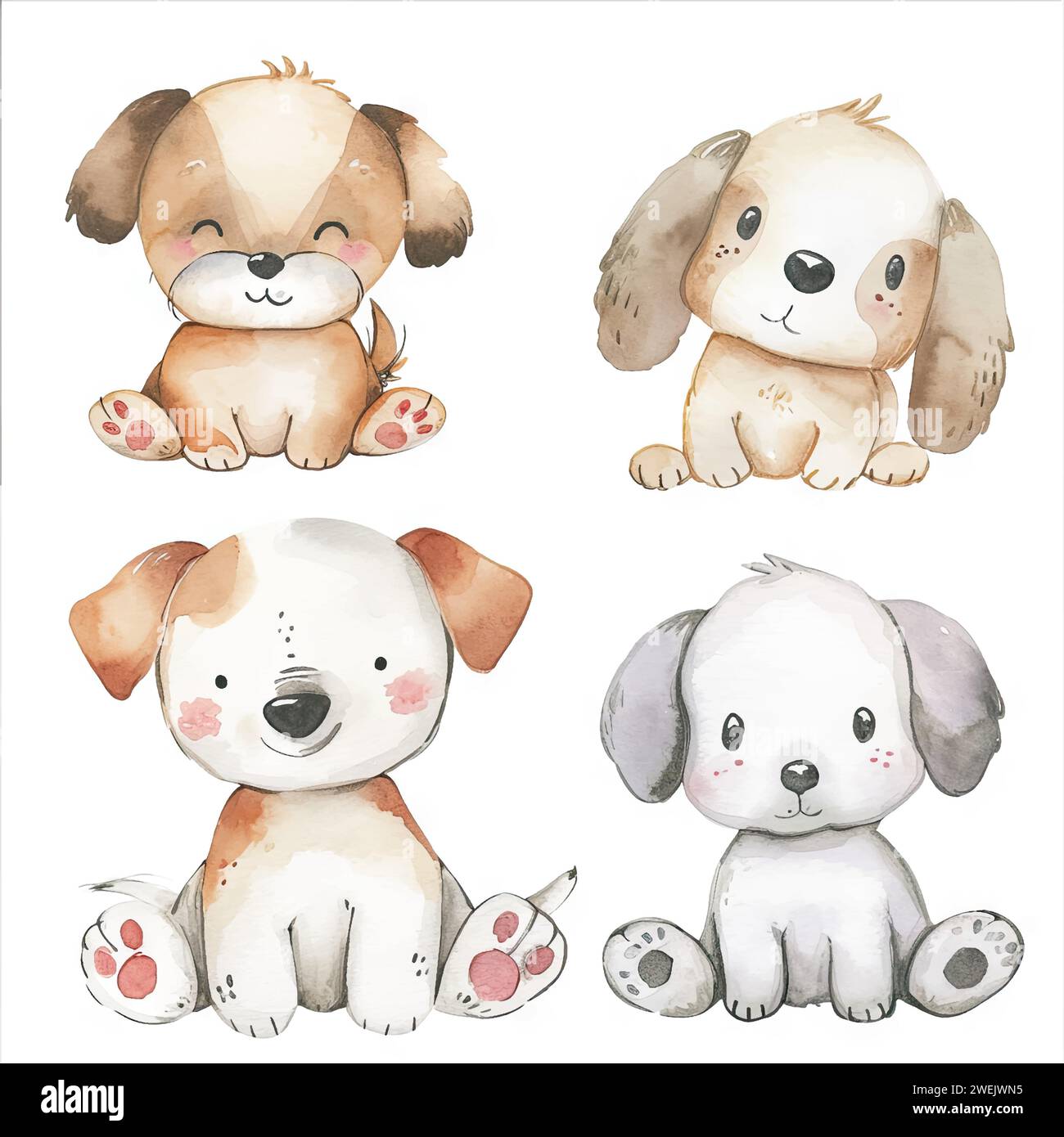 Vector hand drawn puppy collection Stock Vector Image & Art - Alamy