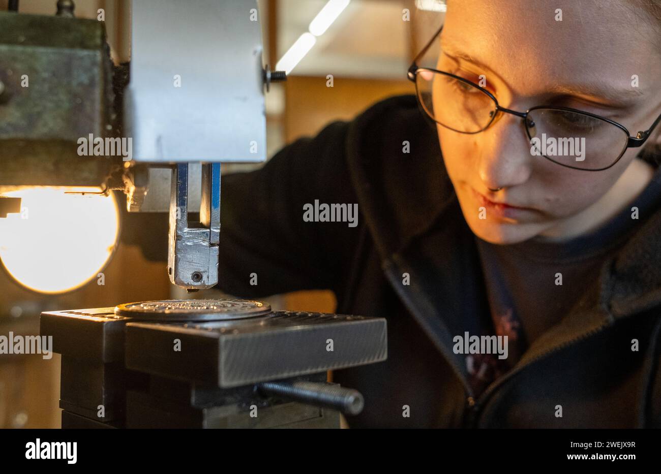 Speicher Germany 25th Jan 2024 Engraver Clara Maria Katzmann Works Speicher germany 25th jan 2024 engraver clara maria katzmann works