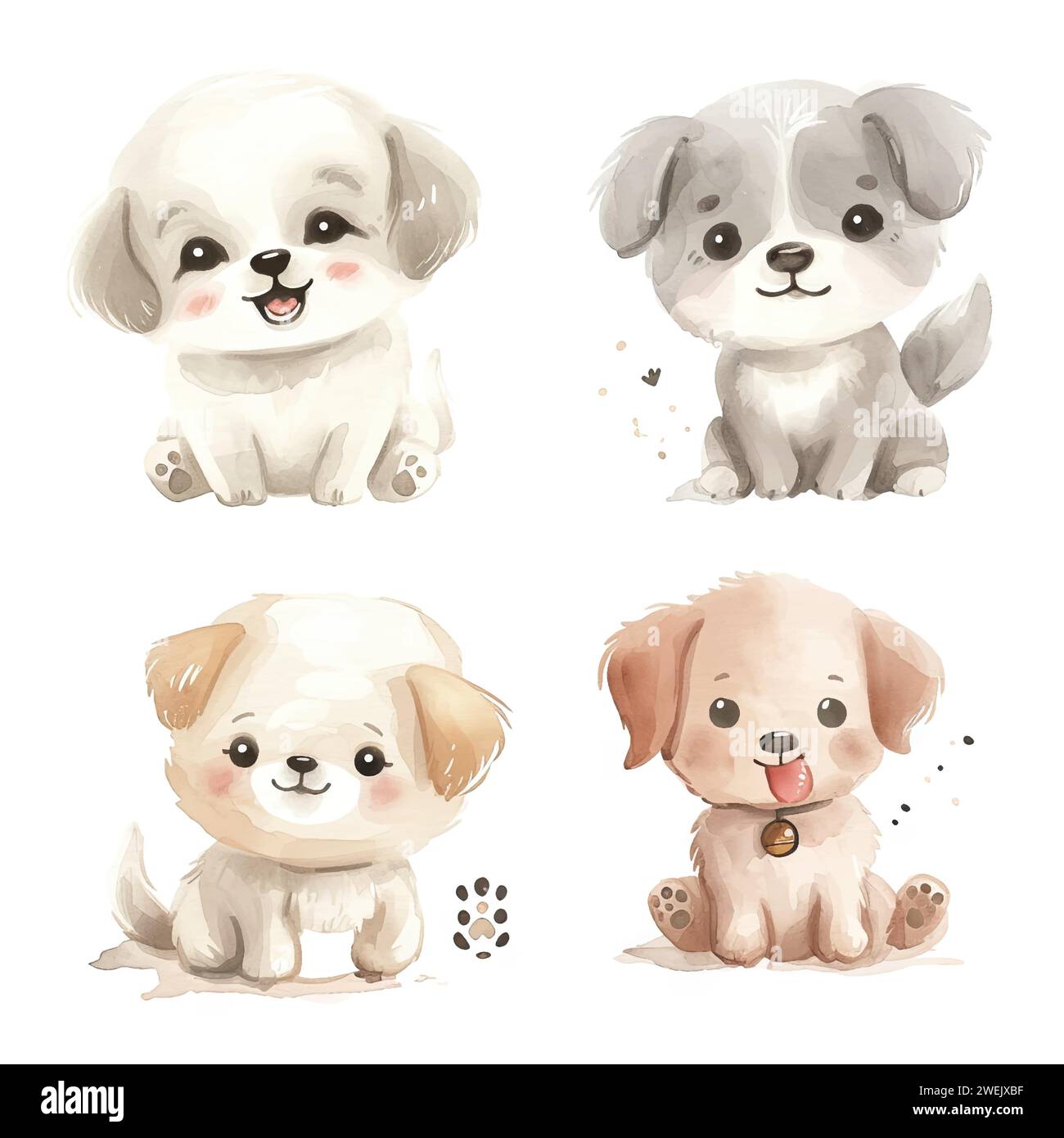 Vector hand drawn puppy collection Stock Vector Image & Art - Alamy